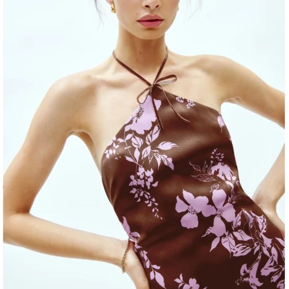 ✨SALE✨ Reformation Poppie Silk Dress - Floral - Picture 2 of 8